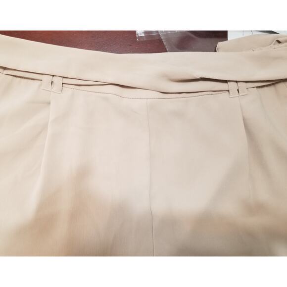C Est 1946 Women's Beige Belted High Rise Wide Leg Crop Pants Size XL - Picture 5 of 8